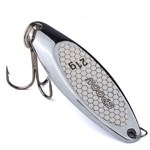 Metal Bass Baits Silver Spoon Hook Metal Lure Fishing Tackle