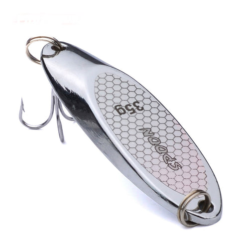 Metal Bass Baits Silver Spoon Hook Metal Lure Fishing Tackle