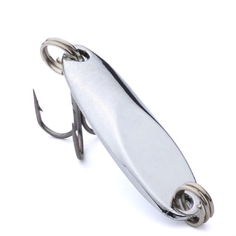 Metal Bass Baits Silver Spoon Hook Metal Lure Fishing Tackle