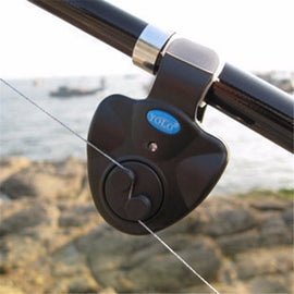 Electronic LED  Black Sound-light Alarm Bell Clip On Fishing Rod