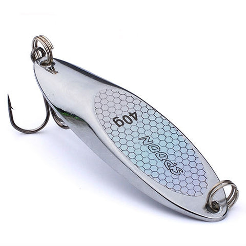 Metal Bass Baits Silver Spoon Hook Metal Lure Fishing Tackle