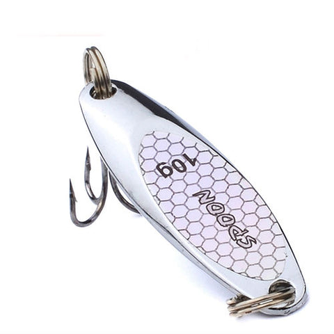 Metal Bass Baits Silver Spoon Hook Metal Lure Fishing Tackle