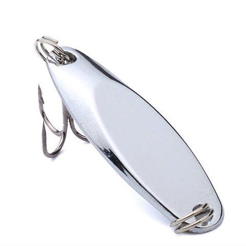 Metal Bass Baits Silver Spoon Hook Metal Lure Fishing Tackle