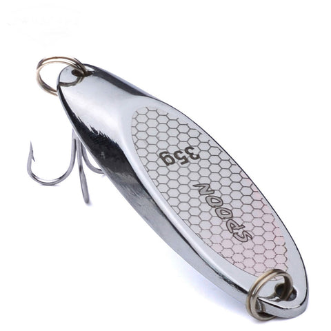 Metal Bass Baits Silver Spoon Hook Metal Lure Fishing Tackle