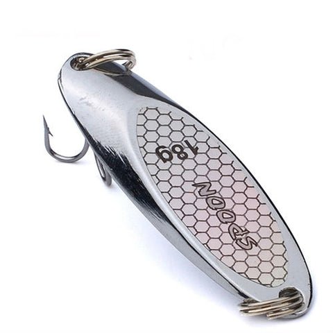 Metal Bass Baits Silver Spoon Hook Metal Lure Fishing Tackle